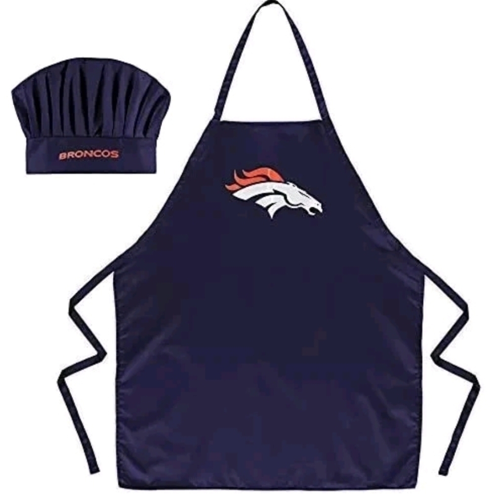NFL Broncos Navy Apron and Chef Hat Set